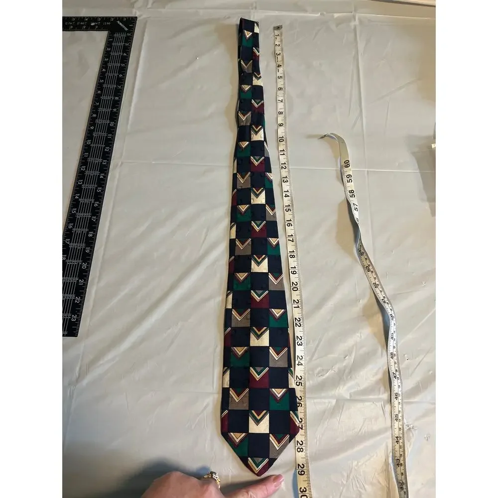 Vintage Robert Talbott | Talbott Studio Carmel Valley  Geometric Print Silk Tie - Picture 2 of 6